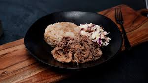 Braised Pork with Soy Rice and Coleslaw