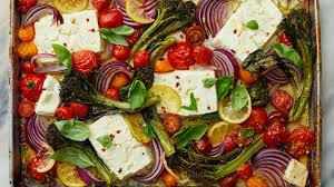 Sheet Pan Baked Feta with Broccolini, Tomatoes and Chickpeas